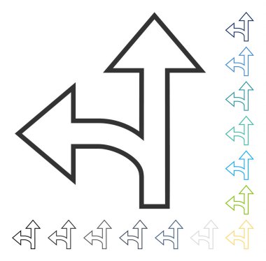 Split yön sol ileri vektör simgesi