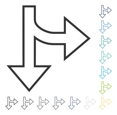 Vektör simgesi aşağı yön bölme