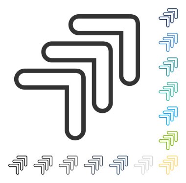 İşaretçiyi doğru yukarı vektör simge üçlü