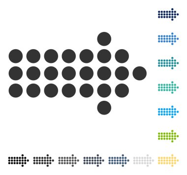 Noktalı ok doğru vektör simgesi