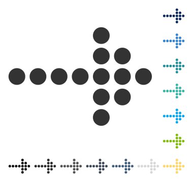 Noktalı ok doğru vektör simgesi