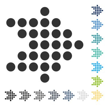 Noktalı ok doğru vektör simgesi