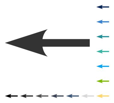 Keskin ok sol vektör simgesi