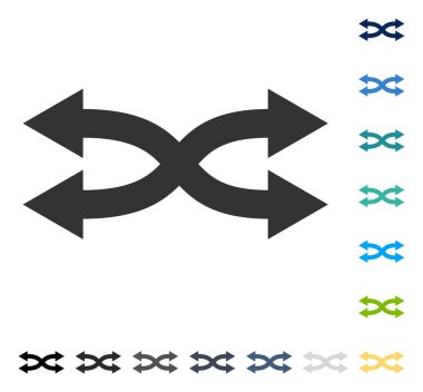 Shuffle okları yatay vektör simgesi