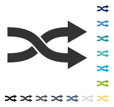 Shuffle okları doğru vektör simgesi