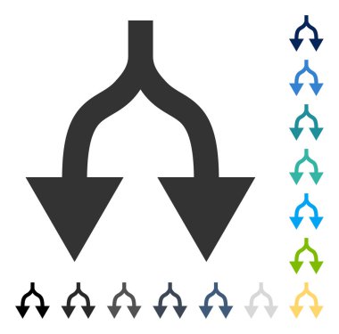 Vektör simgesi aşağı okları bölme