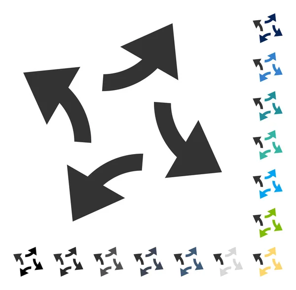 Odstředivé šipky vektorové ikony — Stockový vektor