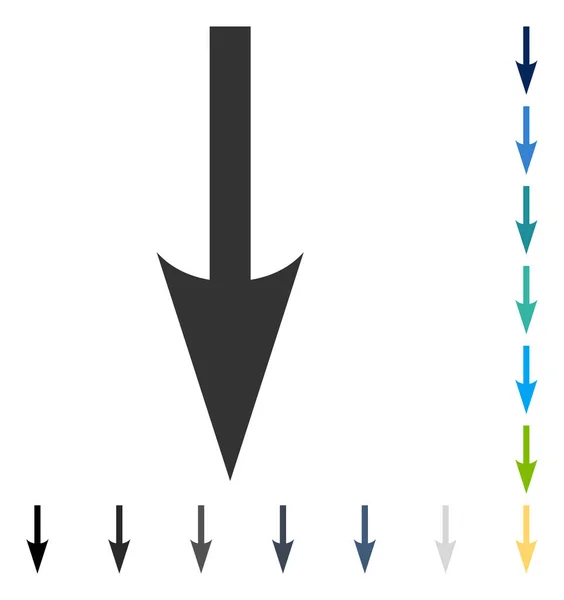 Scharfer Pfeil nach unten Vektor-Symbol — Stockvektor