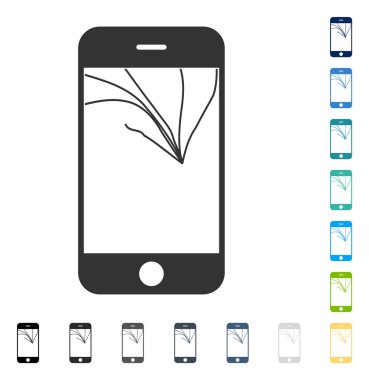 Kırık Smartphone Ekran vektör simgesi