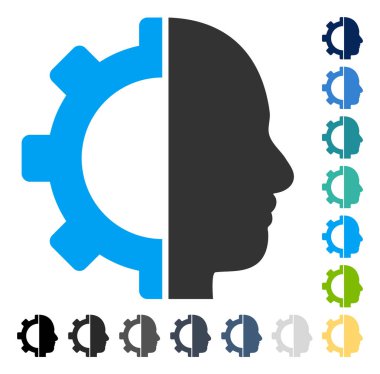 Cyborg dişli vektör simgesi