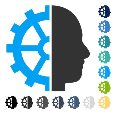 Cyborg dişli vektör simgesi