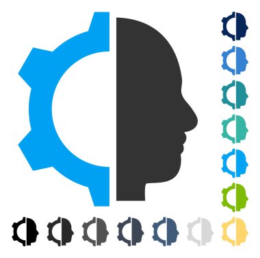 Cyborg dişli vektör simgesi