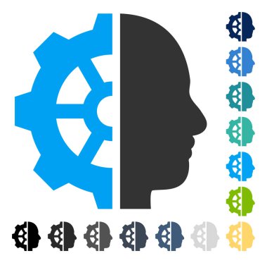 Cyborg dişli vektör simgesi