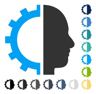 Cyborg dişli vektör simgesi