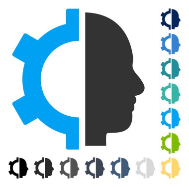 Cyborg dişli vektör simgesi