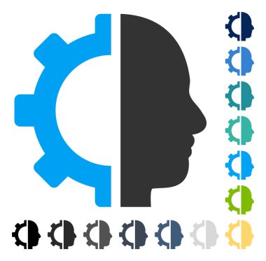 Cyborg dişli vektör simgesi