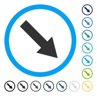 Aşağı doğru yuvarlak ok vektör simgesi