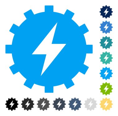 Elektrik enerji dişli vektör simgesi