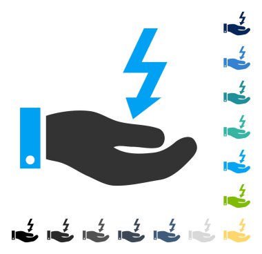 Elektrik enerji hizmet el vektör simgesi