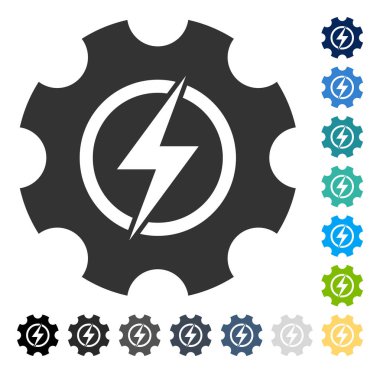 Elektrik güç Cog dişli vektör simgesi