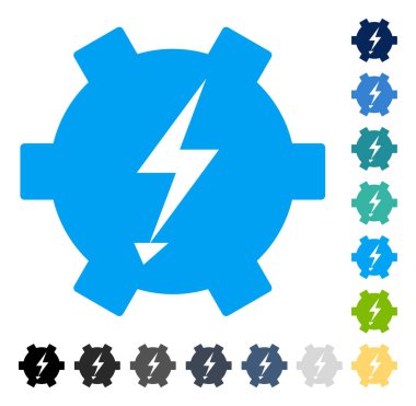Elektrik güç dişli vektör simgesi