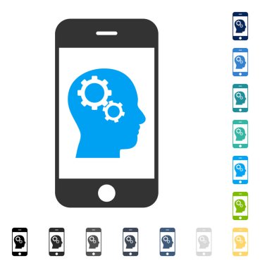 Smartphone akıl Gears vektör simgesi