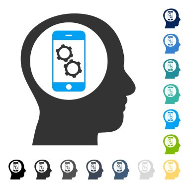 Smartphone zihin kontrol vektör simgesi