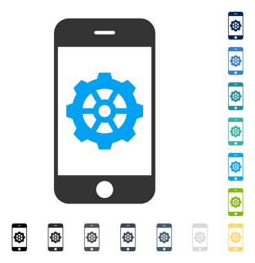 Smartphone seçenekleri dişli vektör simgesi