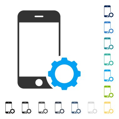 Smartphone Kur dişli vektör simgesi