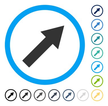 Yukarı sağ yuvarlak ok vektör simgesi