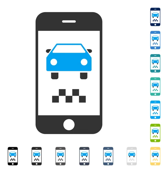Smartphone Taxi coche Vector icono — Vector de stock