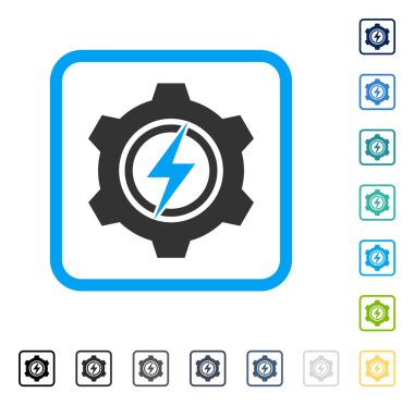 Elektrik karikatür vektör simge çerçeveli