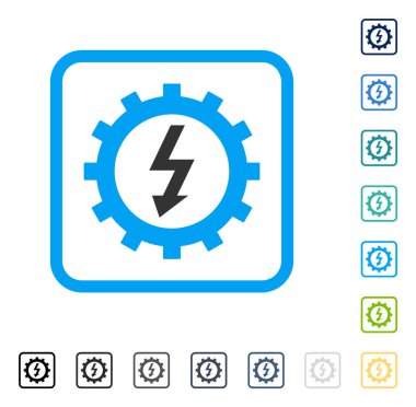 Elektrik enerji Cog tekerlek vektör simge çerçeveli