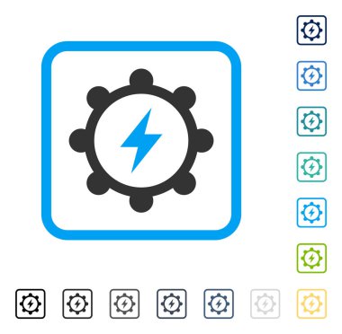 Elektrik enerji karikatür vektör simge çerçeveli