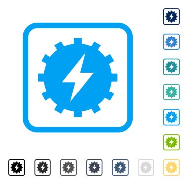 Elektrik enerji dişli vektör simge çerçeveli