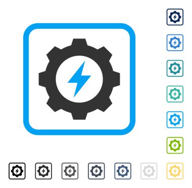 Elektrik enerji dişli vektör simge çerçeveli