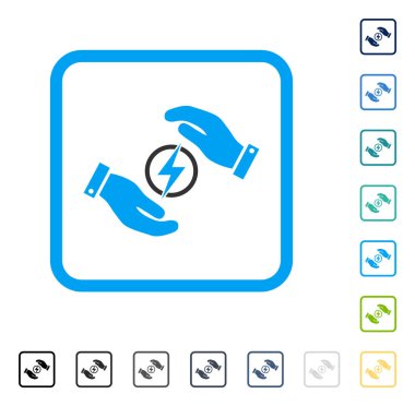 Elektrik enerji sigorta eller vektör simge çerçeveli