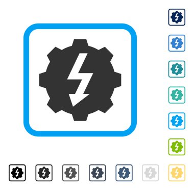 Elektrikli dişli vektör simge çerçeveli