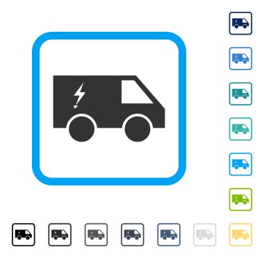 Elektrik araç vektör simge çerçeveli