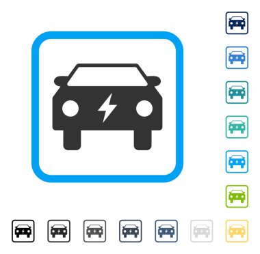 Elektrik araç vektör simge çerçeveli
