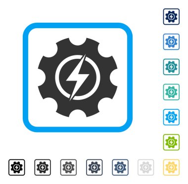 Elektrik enerjisi Cog dişli vektör simge çerçeveli