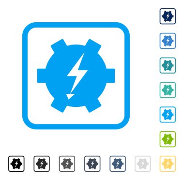 Elektrik enerjisi dişli vektör simge çerçeveli