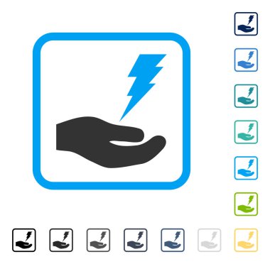 Elektrik Servisi el vektör simge çerçeveli