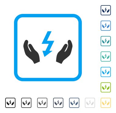 Elektrik Bakım el vektör simge çerçeveli