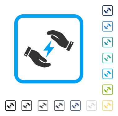 Elektrik eller vektör simge çerçeveli