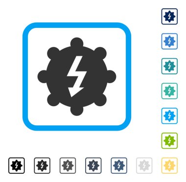 Elektrik Cog tekerlek vektör simge çerçeveli