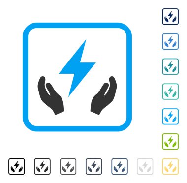 Elektrik Bakım el vektör simge çerçeveli