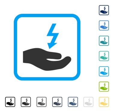 Elektrik kaynağı el vektör simge çerçeveli