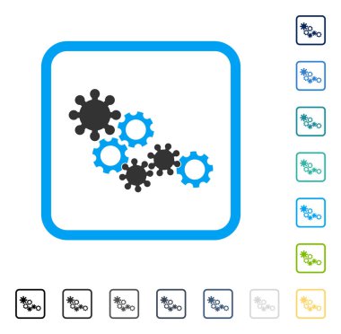 Dişli mekanizması vektör simge çerçeveli