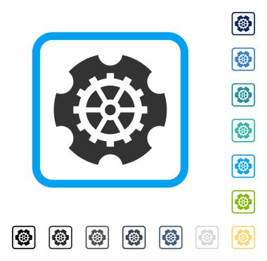 Gearwheel vektör simge çerçeveli